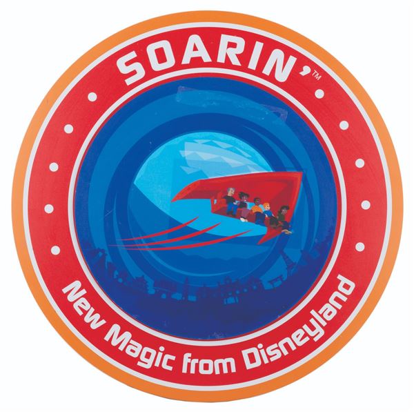 A Walt Disney World Soarin' Lamppost Sign.