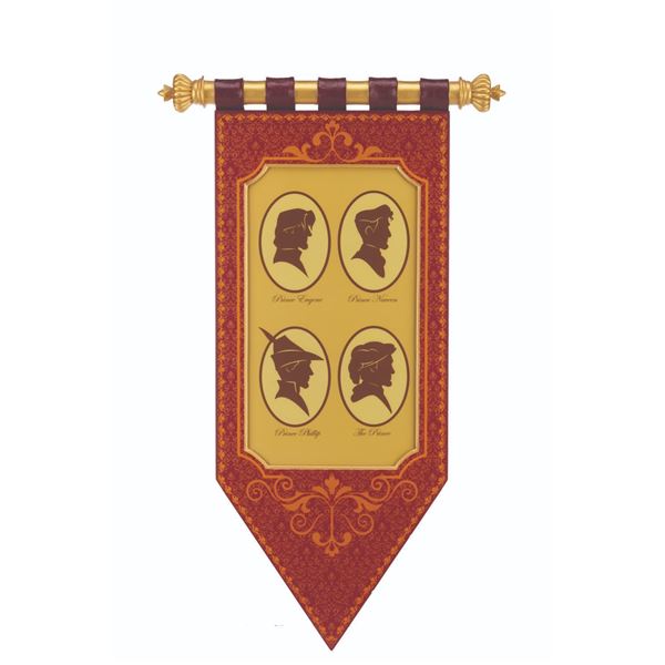 A Port Orleans Royal Rooms Prince Silhouette Banner Prop.