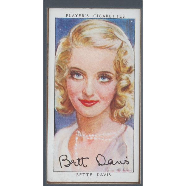 A Framed Bette Davis Player's Cigarette Card.