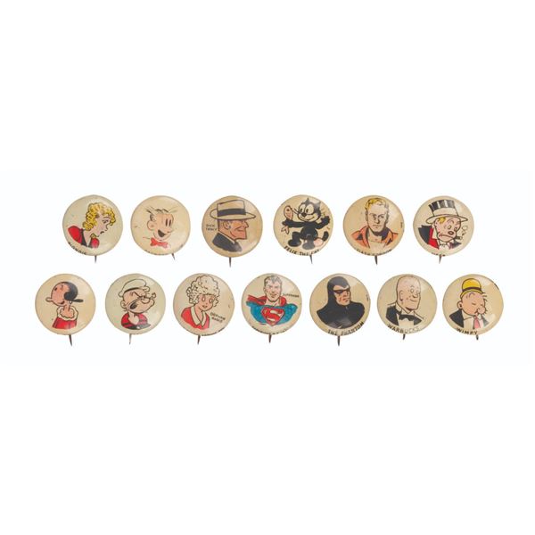A Complete Set of Kellogg's Pep Cereal Character Buttons.