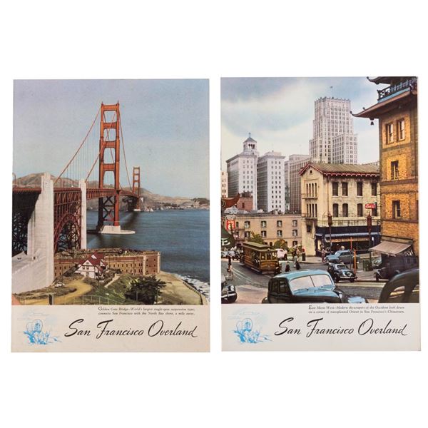 A Pair of San Francisco Overland Limited Dining Car Menus.