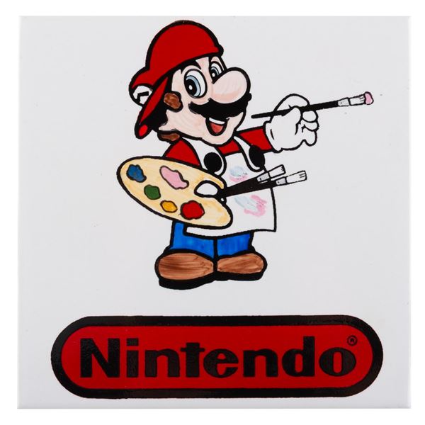 A Rare Super Mario Nintendo Decorative Ceramic Tile.