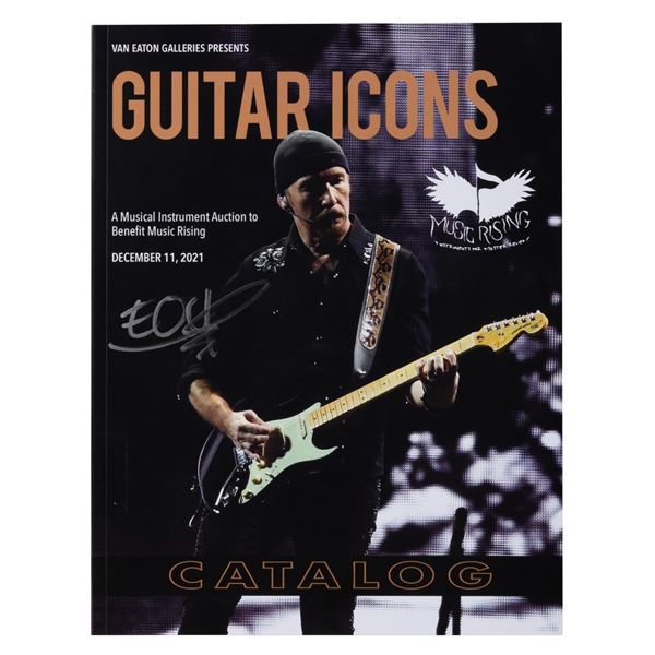 A Van Eaton Galleries Guitar Icons Catalog Signed by The Edge.