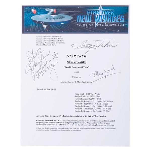 A Multi-Signed "Star Trek: New Voyages" Script Cover.