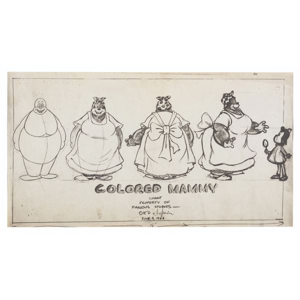 A Little Lulu "Colored Mammy" Model Sheet.