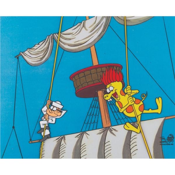A Cap’n Crunch Crunchberry Beast Production Cel and Drawing.