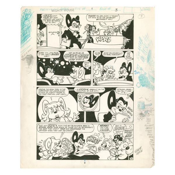 Mighty Mouse Original Marvel Comic Book Art.