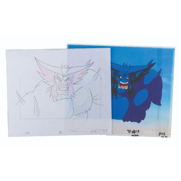 An "X-Men" Beast Production Cel and Drawing.