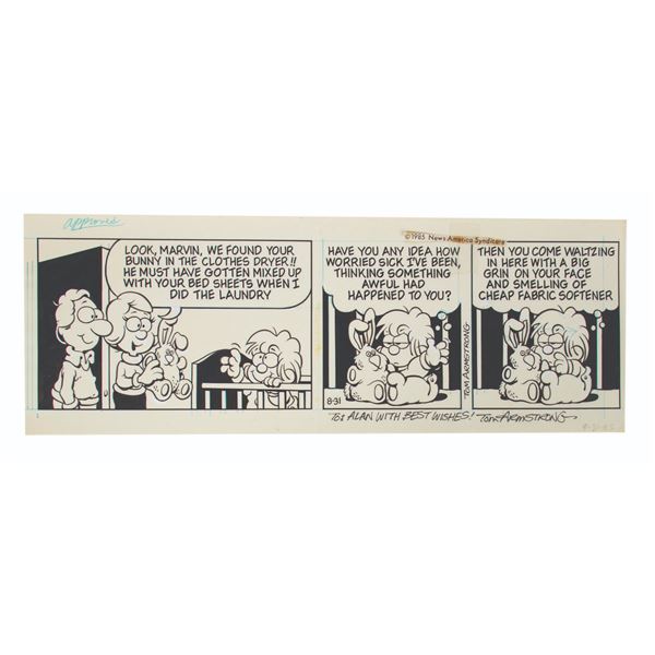 A Tom Armstrong Signed Marvin Comic Strip.