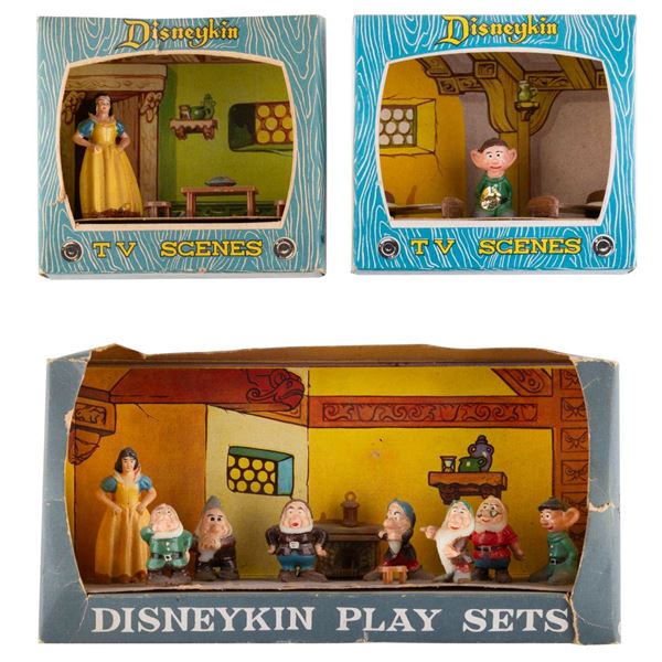 Three"Snow White" Marx Disneykin Sets.