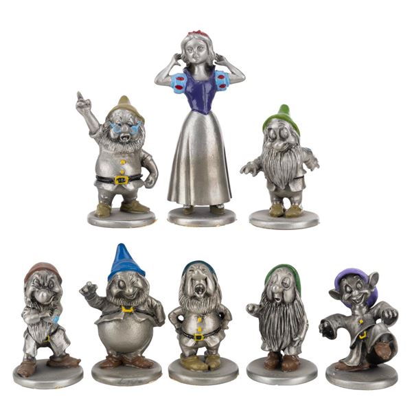 A"Snow White and the Seven Dwarfs" Pewter Set.
