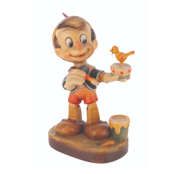 A Wood-Carved Pinocchio Figure by Anri.