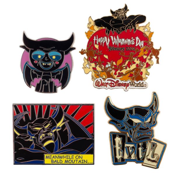 A Collection of Chernabog Pins.
