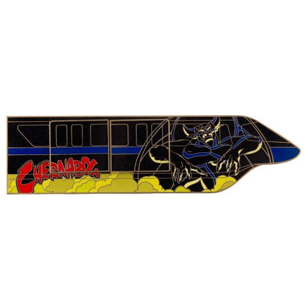 A Jumbo Magical Monorail Chernabog Pin.