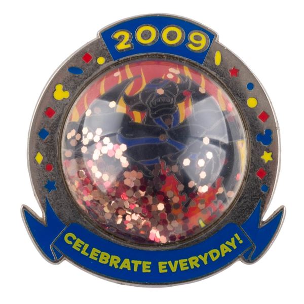 A Chernabog "Snow Globe" New Year's Pin.