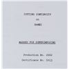 Image 2 : A"Bambi" Cutting Continuity Script.