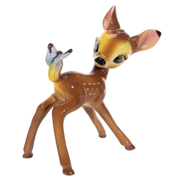 A Bambi and Butterfly Ceramic Figurine.