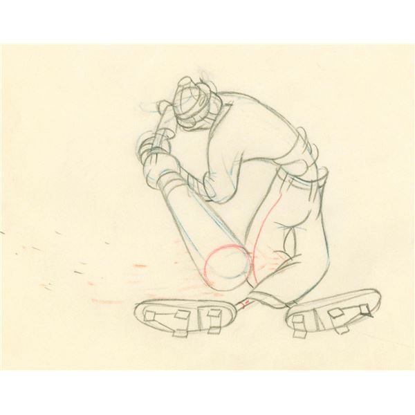 A "How To Play Baseball" Goofy Production Drawing.