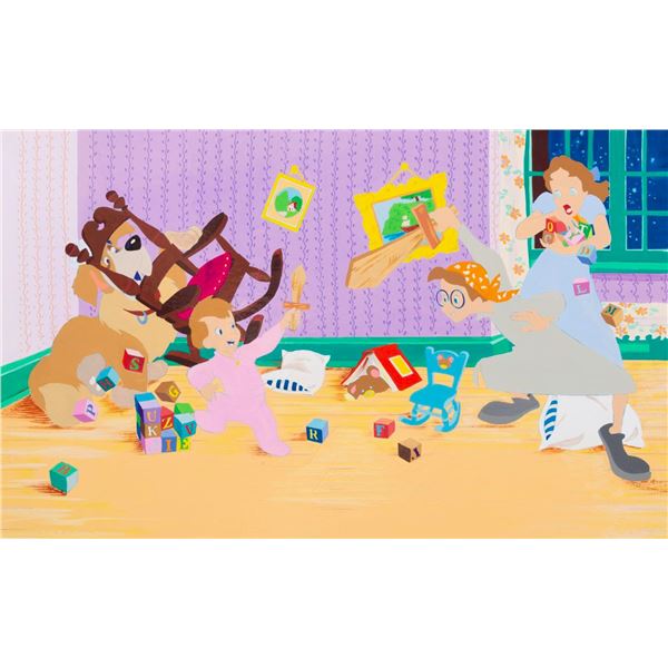 A"Disney's Nana and the Darling Children" Original Book Art.