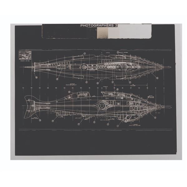 A "20,000 Leagues Under the Sea" Nautilus Schematic Negative.
