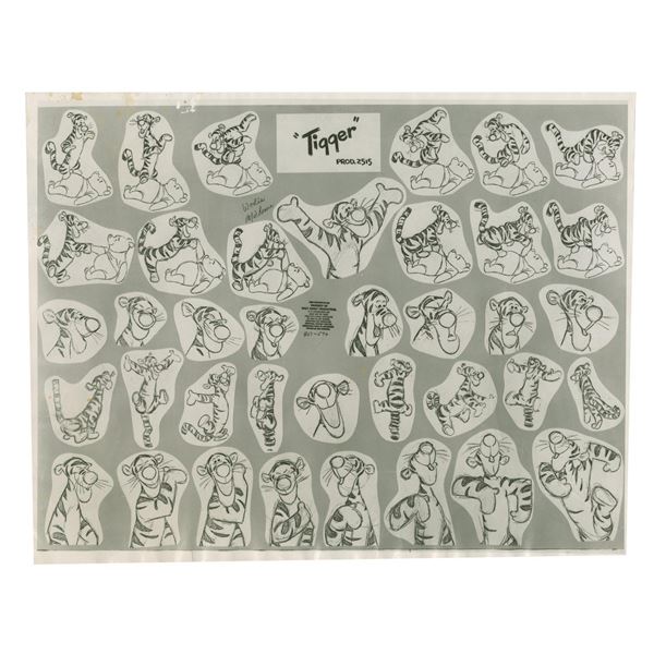 A "Winnie the Pooh" Tigger Photostat Model Sheet.