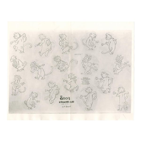 An "Aristocats" Hit Cat Photostat Model Sheet.