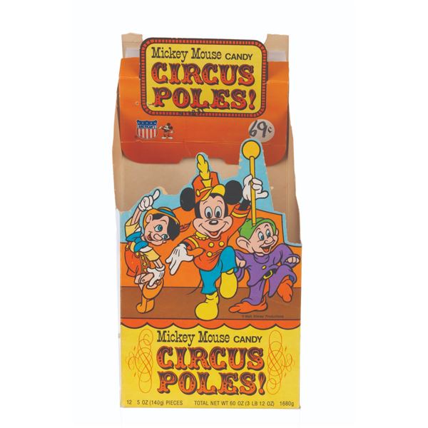 A Mickey Mouse Candy Circus Poles Display Box.