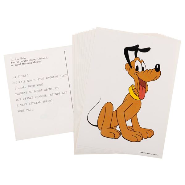 A Set of Promotional Disney Channel Pluto Postcards.
