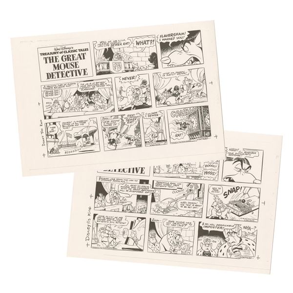 "The Great Mouse Detective" Studio Reference Comic Strip Art.