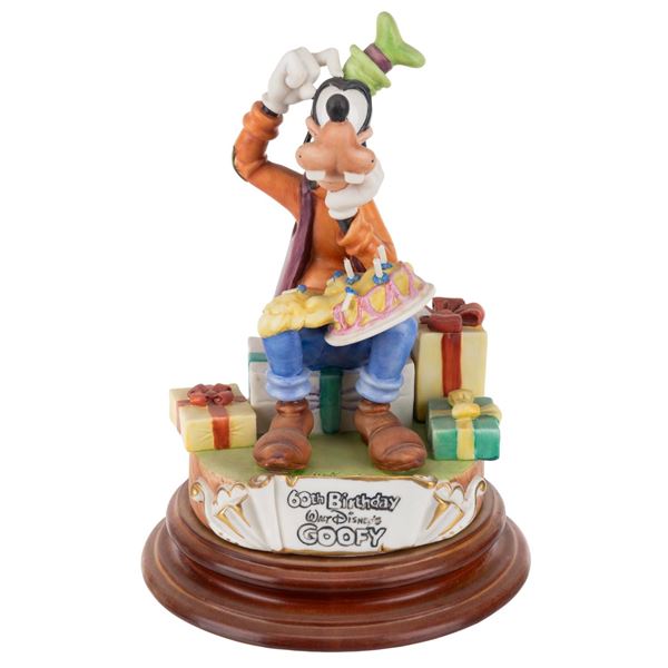 A Goofy 60th Birthday Capodimonte Figurine.