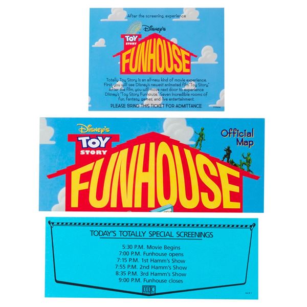 A Collection of "Toy Story" Fun House Ephemera.
