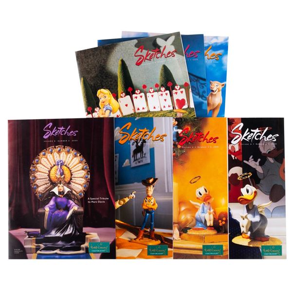 A Collection of Walt Disney Collectors Society Sketches Magazines.