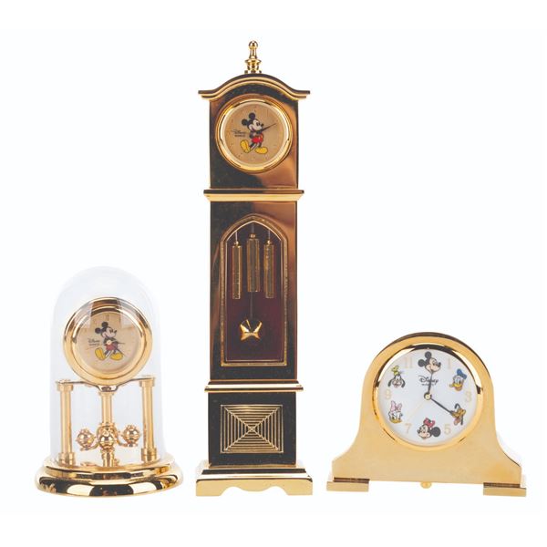 A Trio of Disney Time Works Miniature Clocks.