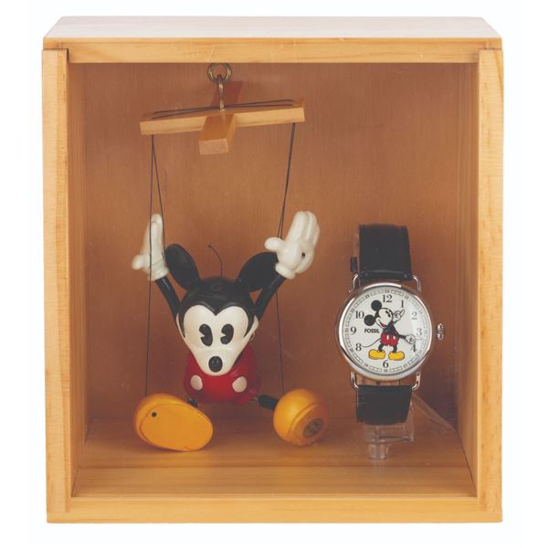 A Mickey Mouse Fossil Watch with Mini-Marionette.