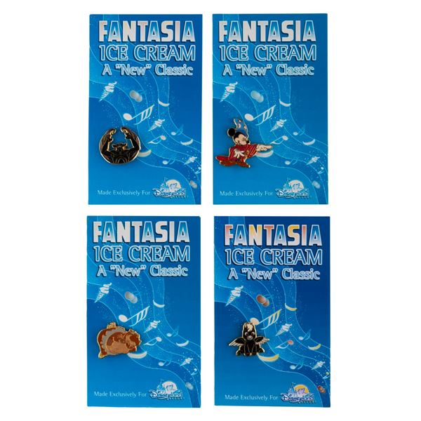 A Set of Four"Fantasia Ice Cream" Disneyland Pins.