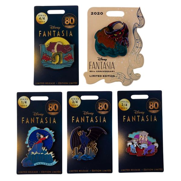 A Collection of"Fantasia" 80th Anniversary Pins.