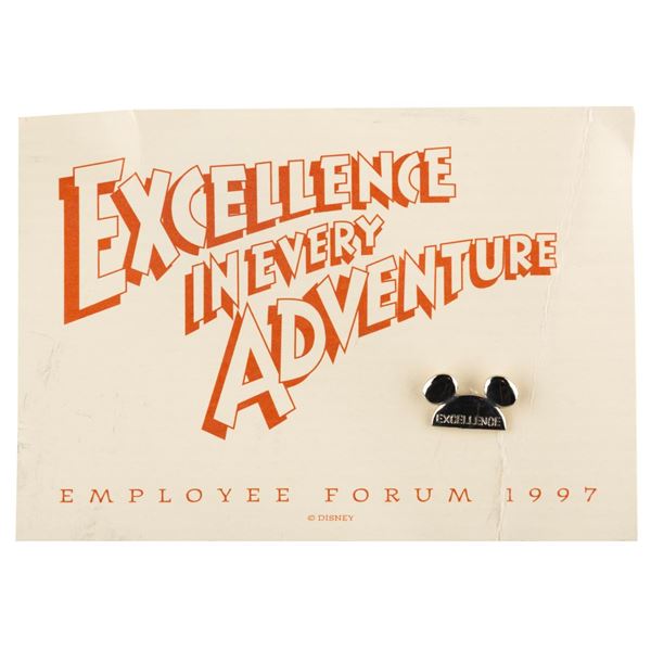 A Disney Employee Forum Pin and Card.
