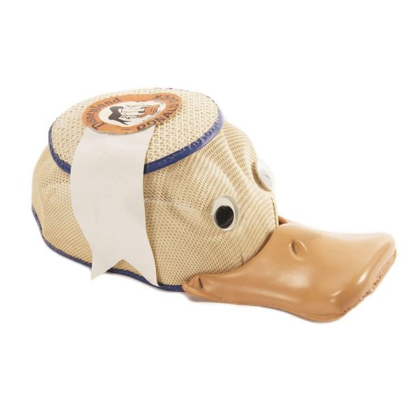 A Disneyland Souvenir Donald Duck Squeaker Hat.