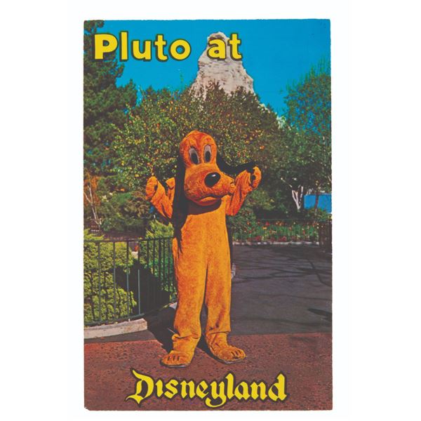 A"Pluto at Disneyland" Postcard.