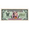 Image 1 : A 1987 Disney Dollar Goofy Five Dollar Bill.