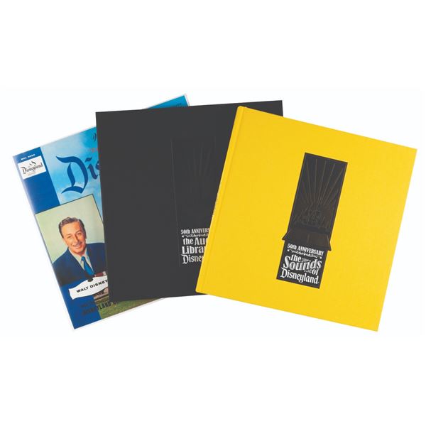 A Signed"Musical History of Disneyland" 50th Anniversary CD, Record and Book Set.