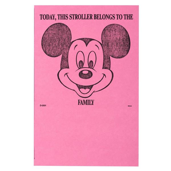 A Mickey Mouse Stroller Tag.