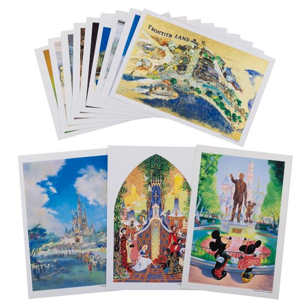A Set of Tokyo Disneyland Disney Gallery Postcards.