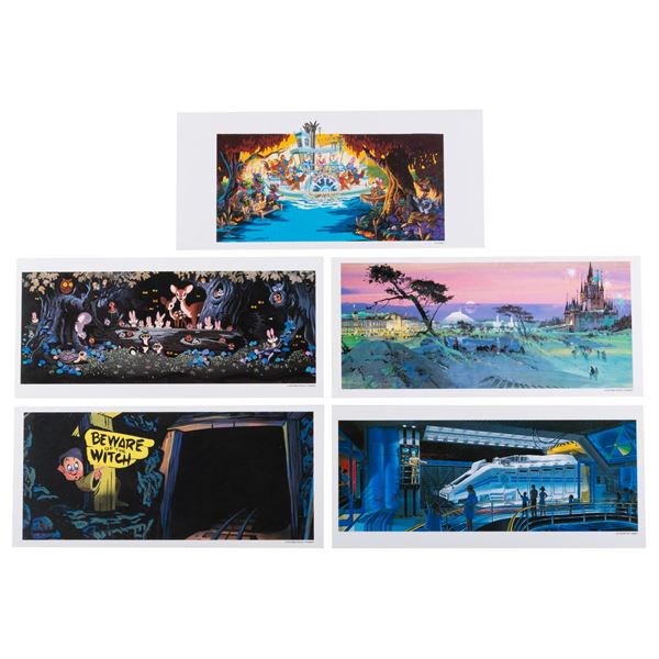 A Set of Tokyo Disneyland Disney Gallery Postcards.