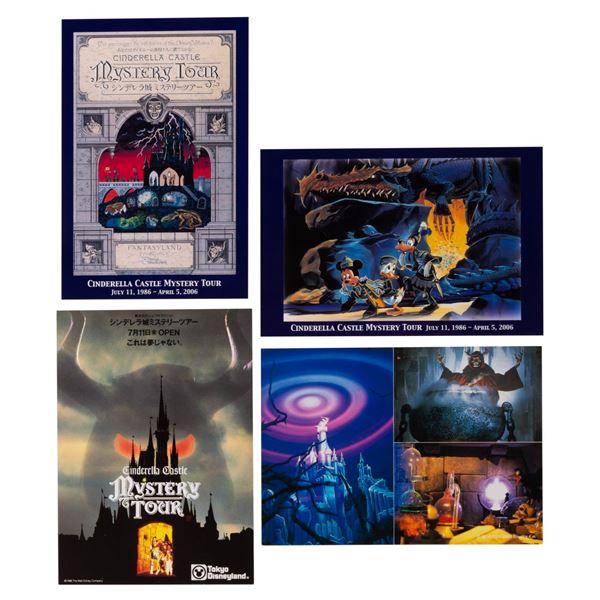 A Set of Tokyo Disneyland Cinderella Castle Mystery Tour Postcards.