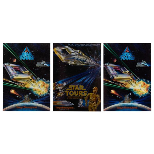 Three Tokyo Disneyland Star Tours Postcards.