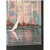 Image 2 : R. Elliot Cityscape Painting with Sailboats
