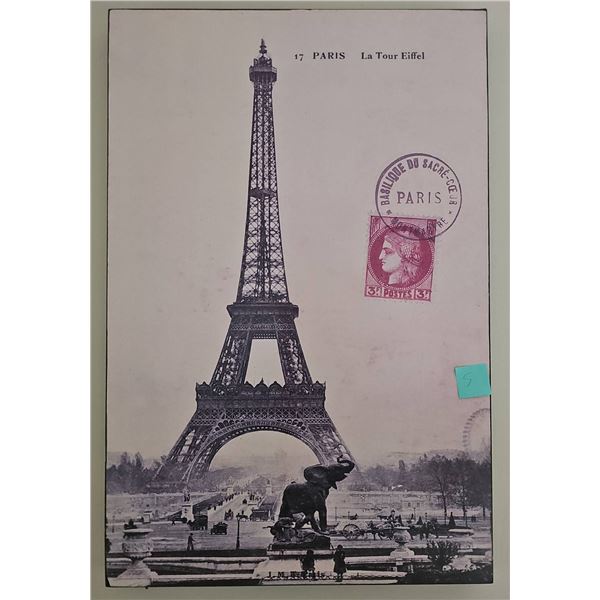 Paris Eiffel Tower Postcard Print