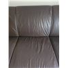 Image 3 : Brown Faux Leather Three-Seat Sofa