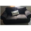 Image 1 : Brown Upholstered Loveseat with Trim